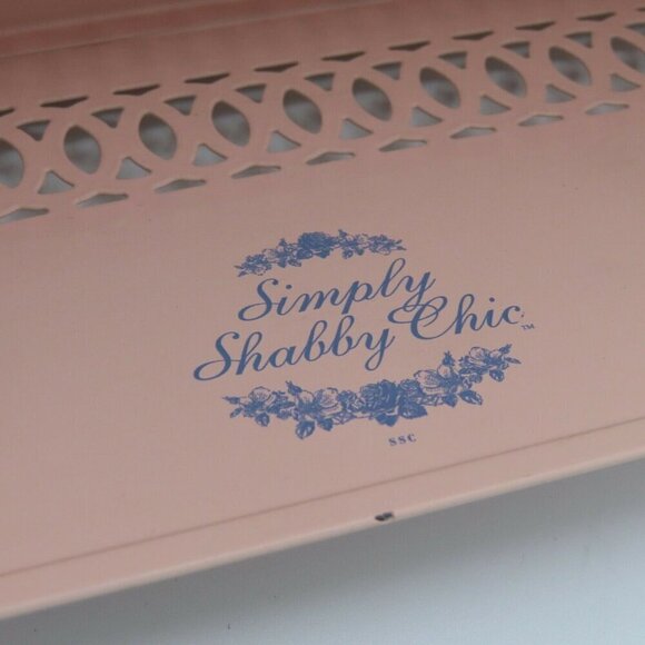 Simply Shabby Chic Tissue Box Cover Pink Rose Flower Floral Metal Rachel Ashwell - Picture 8 of 10